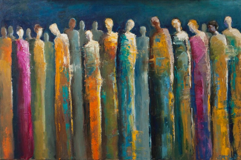 1024x682 Social Networking Abstract Figurative Painting, Group, Community - Community Painting