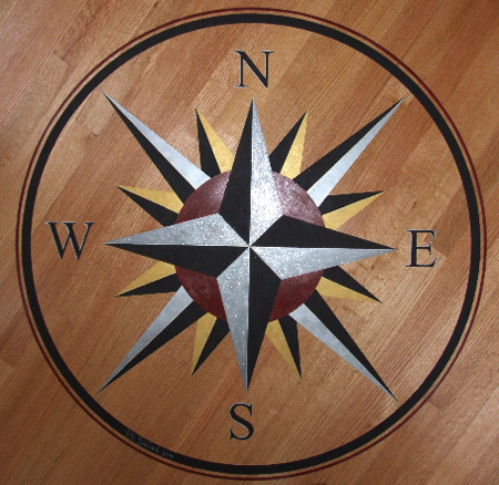 450x438 Pj Stencils Stenciling And Handpainting - Compass Painting