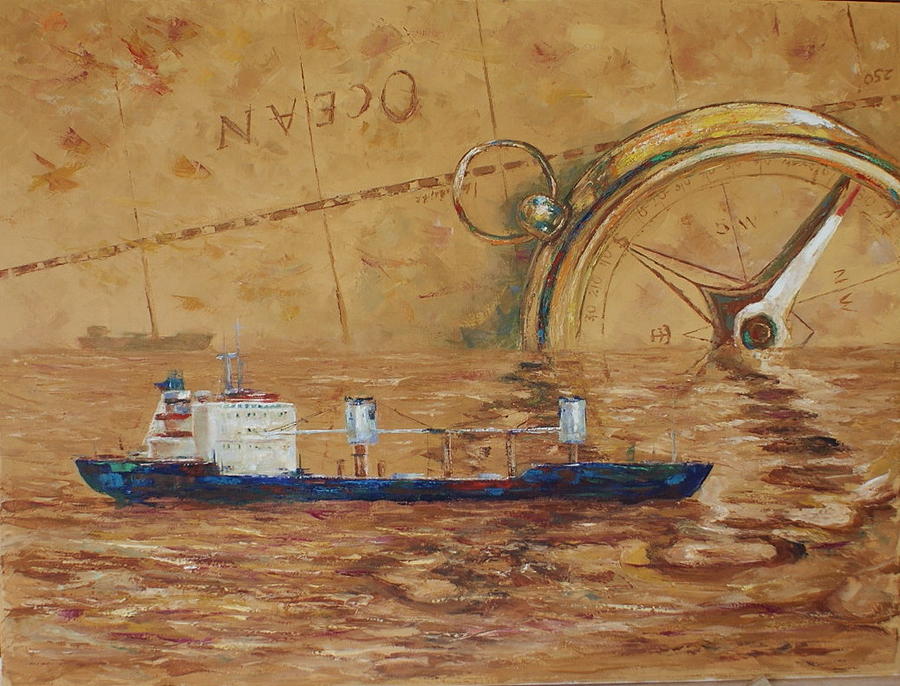 900x686 Compass Painting By Emmanuel Gamonez - Compass Painting