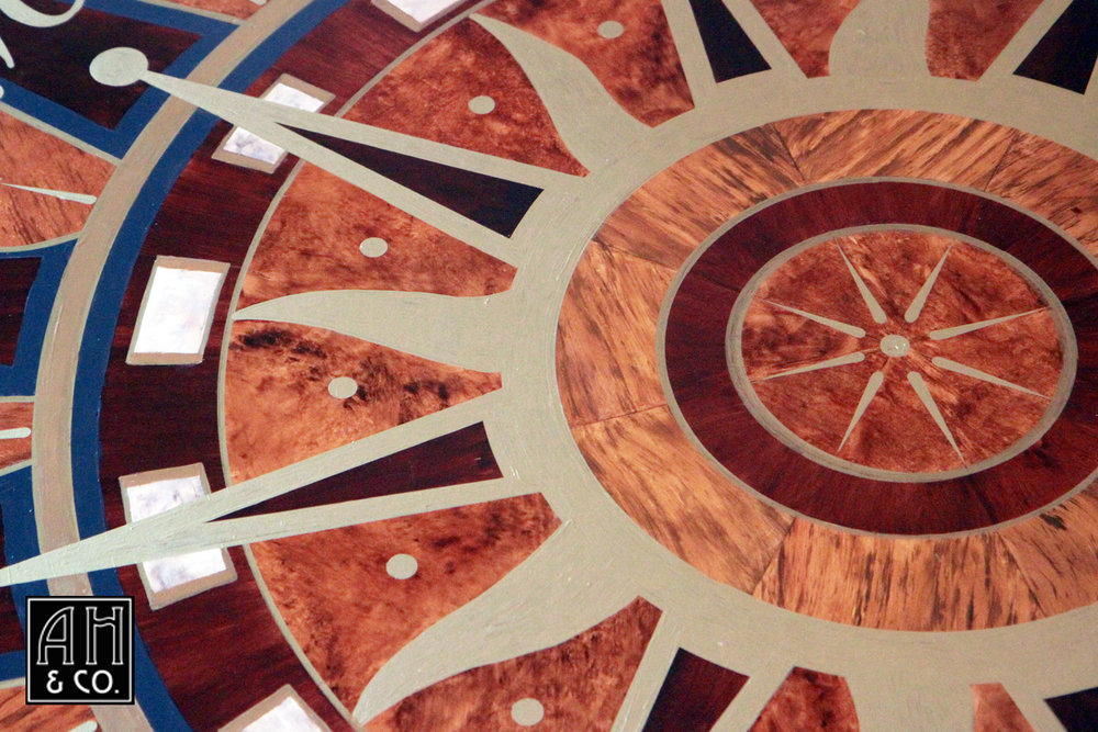 1000x667 Floor Painting Amp Staining Ah Amp Co Decorative Artisans - Compass Rose Painting