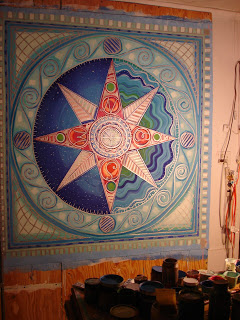 240x320 Painting It Compass Rose Floorcloth - Compass Rose Painting