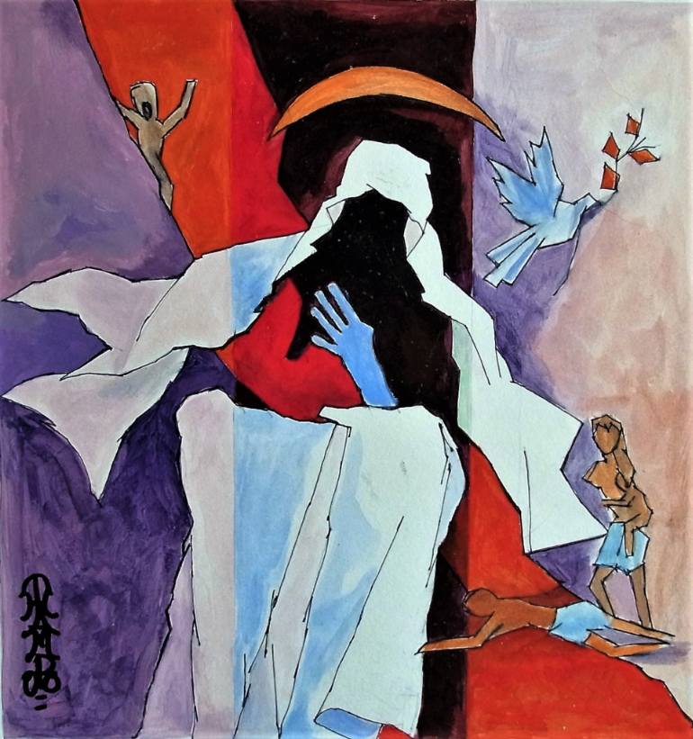 770x821 Saatchi Art Compassion Painting By Thampoo Jacob - Compassion Painting