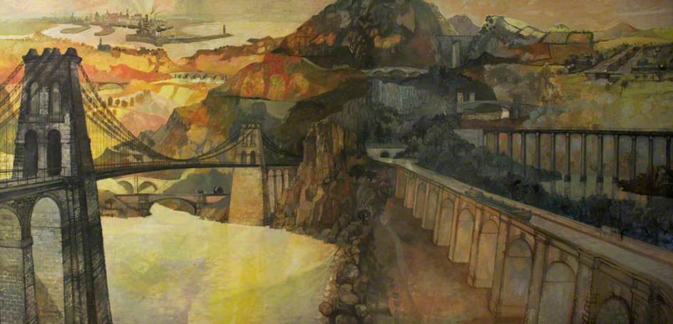 944x455 Composite Painting Of The Works Of Thomas Telford Art Uk - Composite Painting