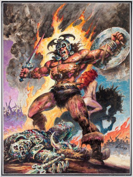 453x600 Original Comic Artpaintings, Ernie Chan Conan Painting Original - Conan Painting