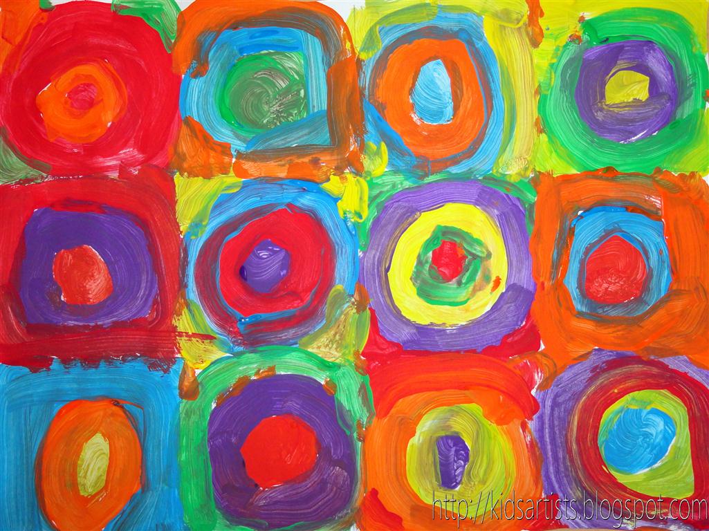 1025x768 Kids Artists Concentric Circles In The Style Of Kandinsky - Concentric Circles Painting