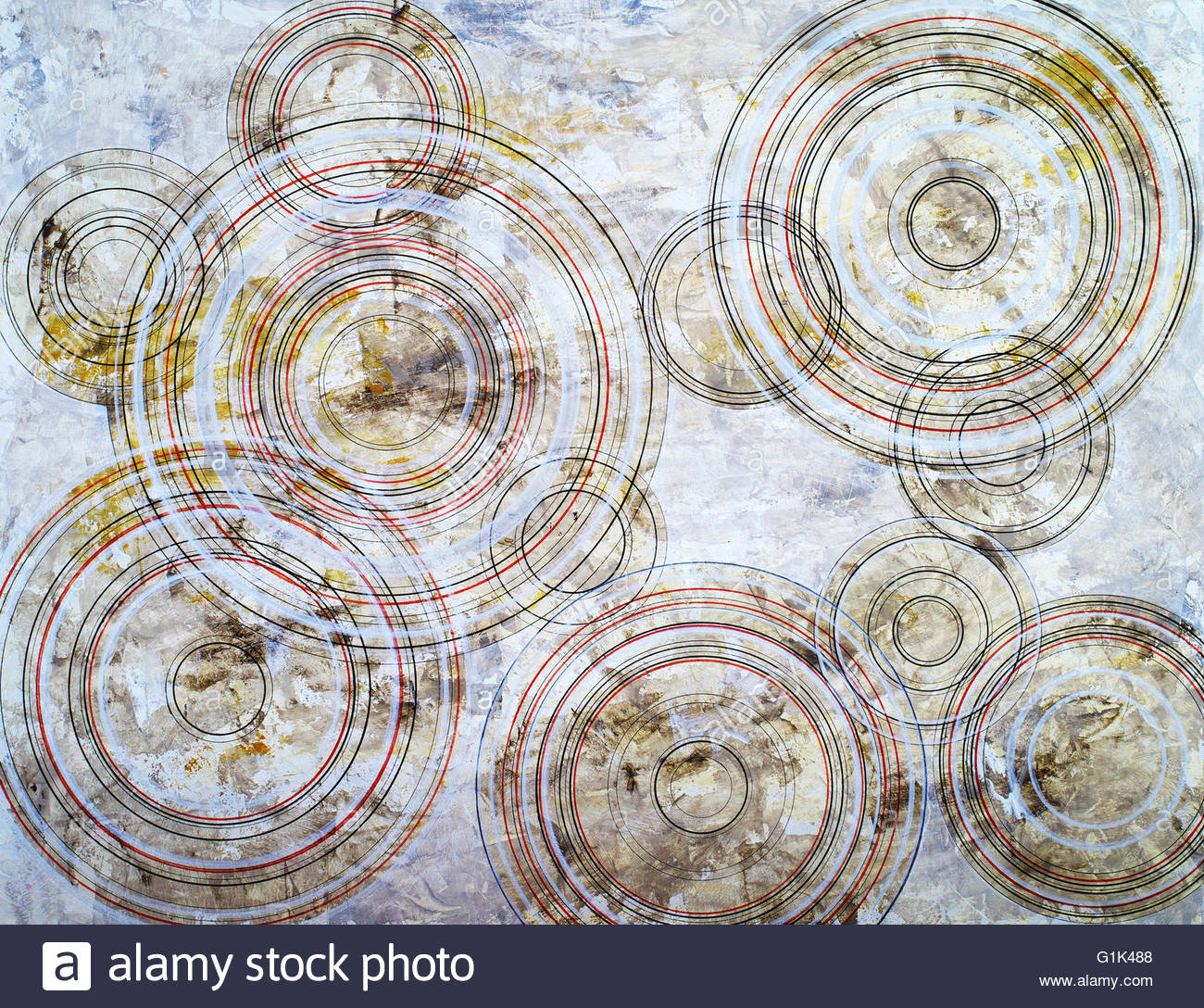 1300x1088 An Abstract Painting Concentric Circles On A Grunge Background - Concentric Circles Painting