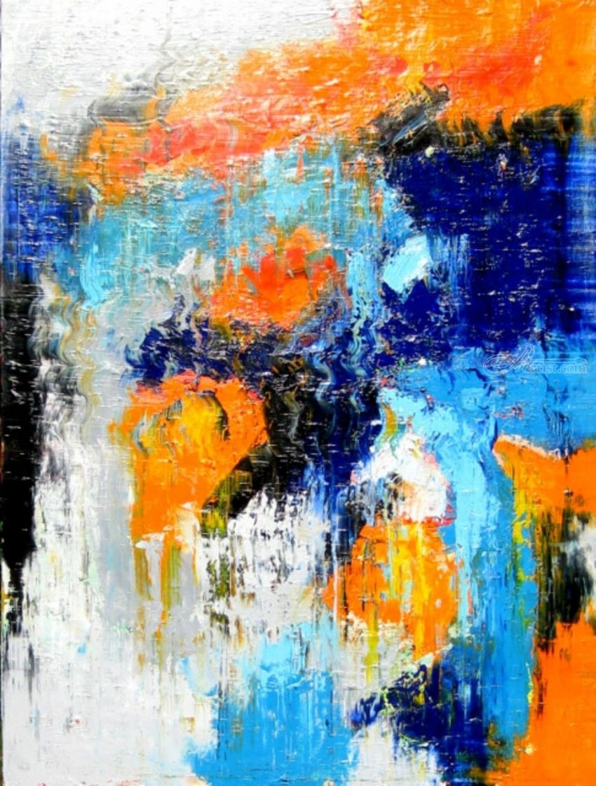 850x1121 Blue Temptation Paintings By Sal Panasci - Conceptual Art Painting