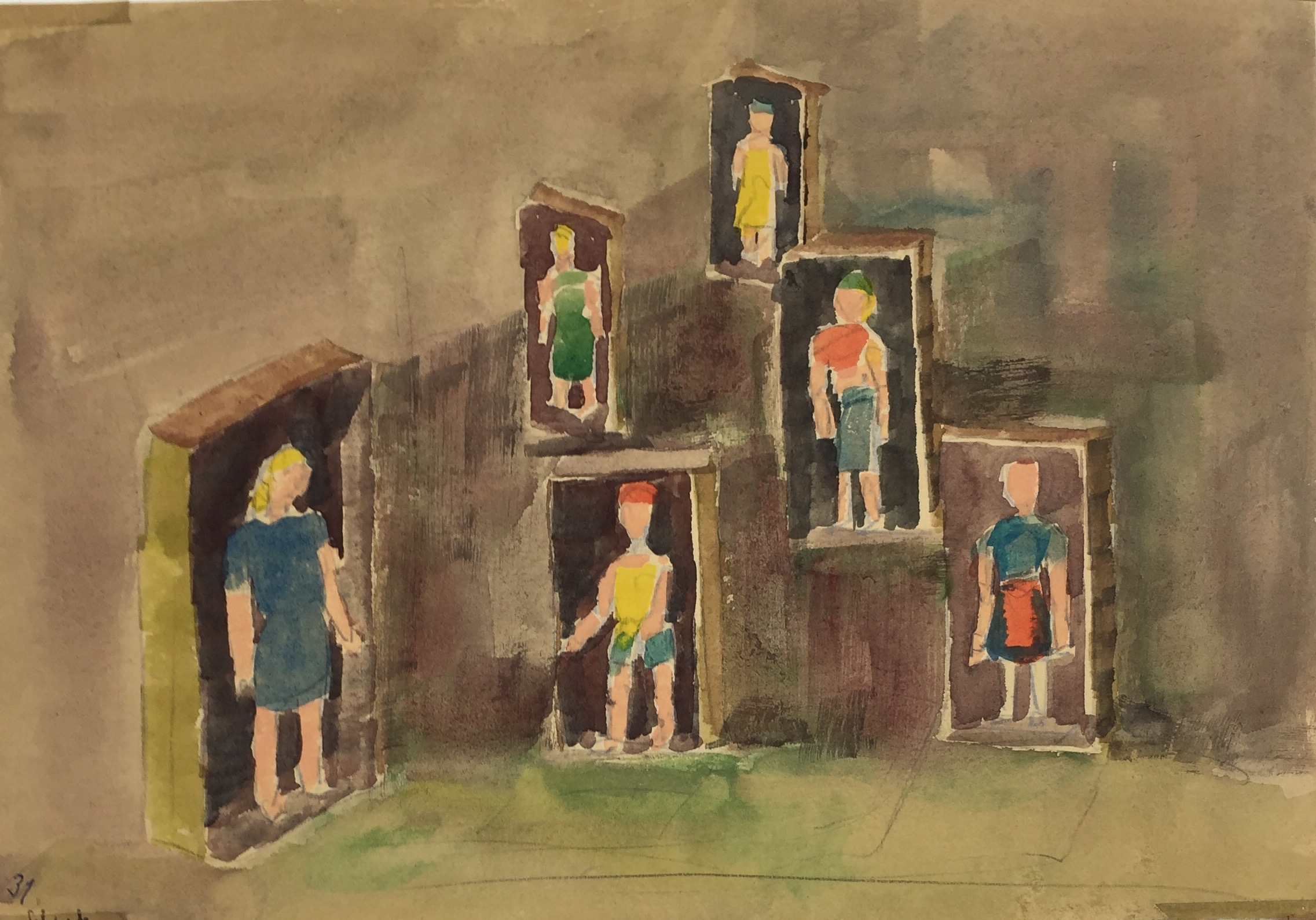 2273x1588 Fileadolf Bierbrauer, Case N., 1952, Hypnosis Painting, 21 Cm X - Conceptual Art Painting