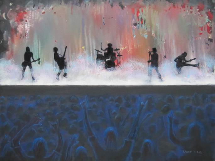 684x513 Rock Concert Stage Oil Painting By Larry Wall Painting - Concert Painting