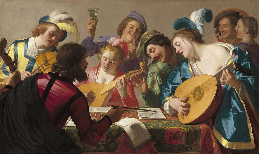 900x536 The Concert Painting By Gerrit Van Honthorst - Concert Painting