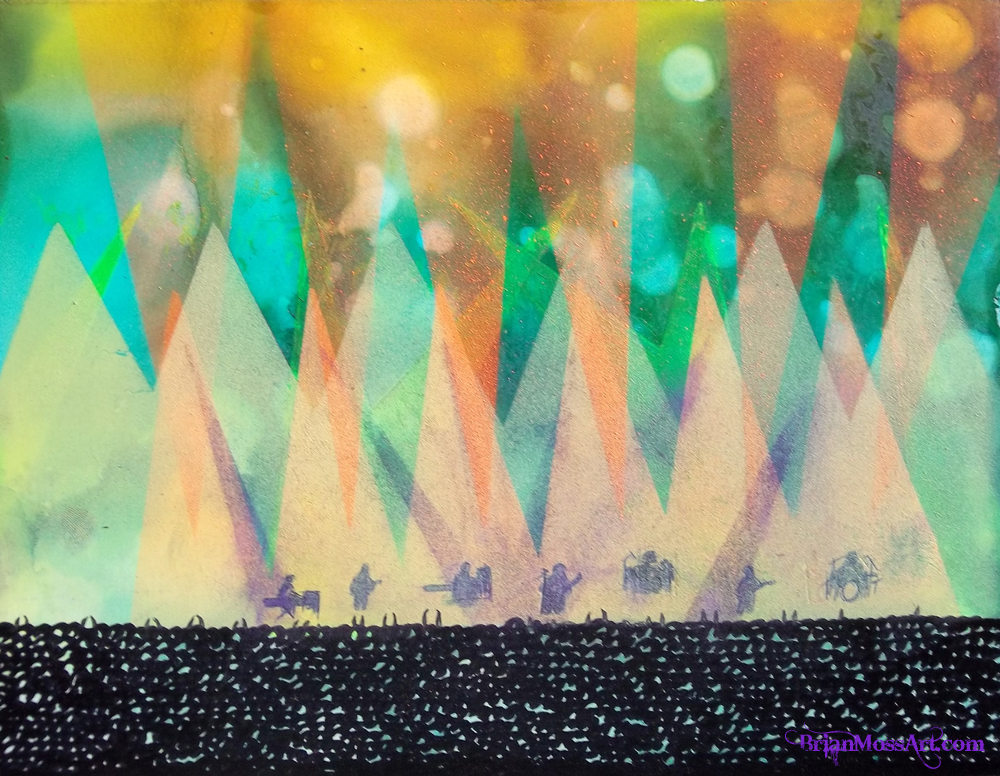1000x776 Live Concert Lights Painting By Brianmossart - Concert Painting