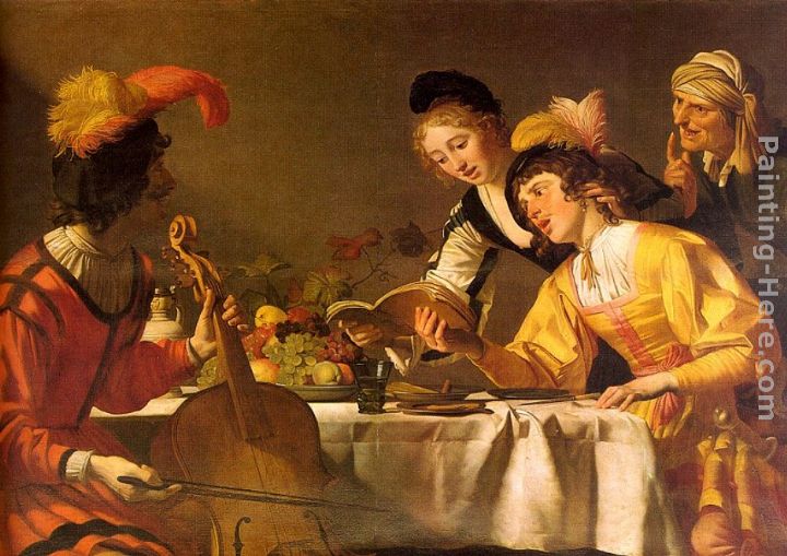 720x509 Gerrit Van Honthorst The Concert Painting Anysize 50% Off - Concert Painting