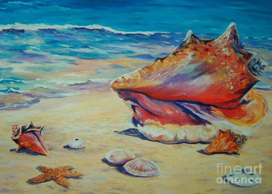 900x642 Conch Shell Painting By John Clark - Conch Shell Painting