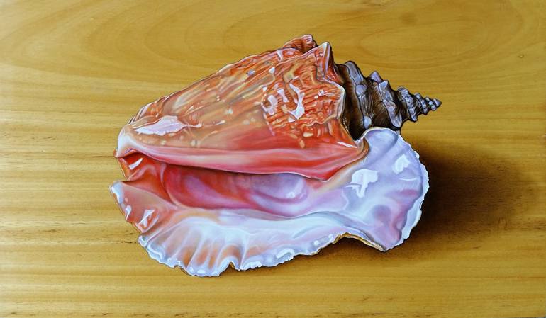770x449 Saatchi Art Conch Shell Painting By Matteo Germano - Conch Shell Painting