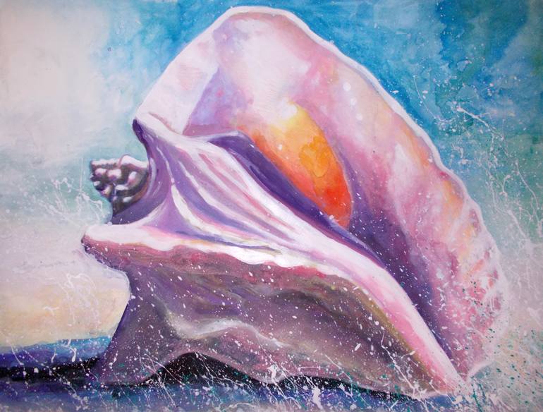770x584 Saatchi Art The Conch Shell Painting By Jessica Anderson - Conch Shell Painting