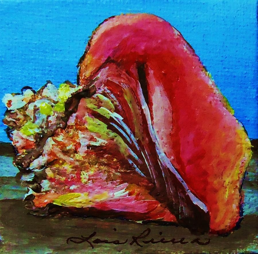 900x886 Painting Shells In Acrylic Mini Conch Shell Painting By Lois - Conch Shell Painting