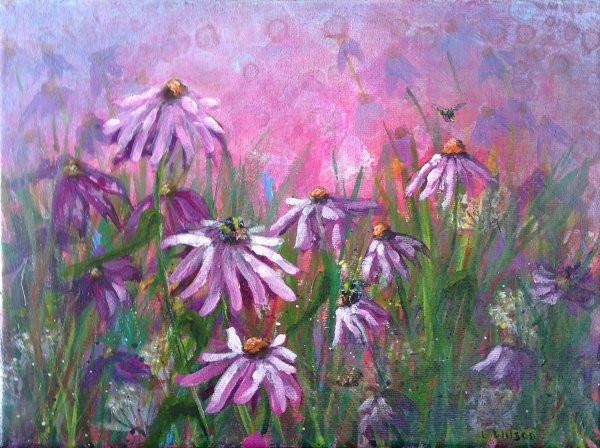 600x448 Purple Cone Flower Painting, Prints And Products On My Redbubble - Cone Painting