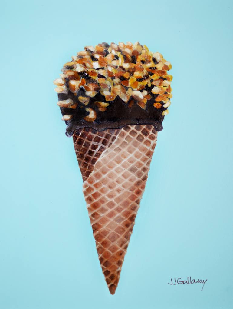 770x1020 Saatchi Art Nutty Ice Cream Cone Painting By Jj Galloway - Cone Painting