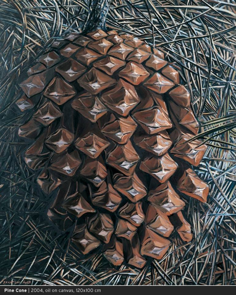 770x961 Saatchi Art Pine Cone Painting By Avraham Pesso - Cone Painting