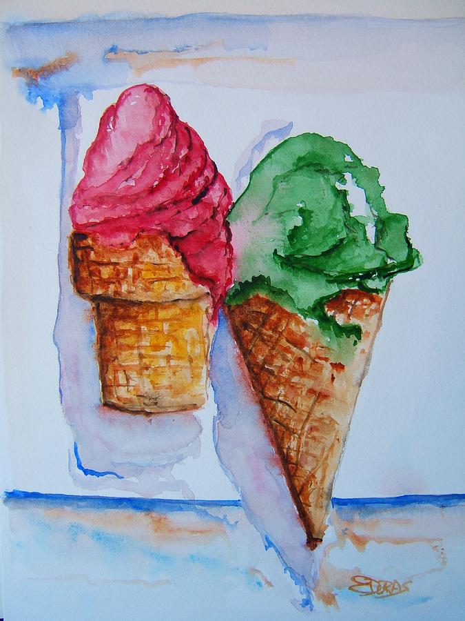 675x900 Wafer Or Waffle Cone Painting By Elaine Duras - Cone Painting