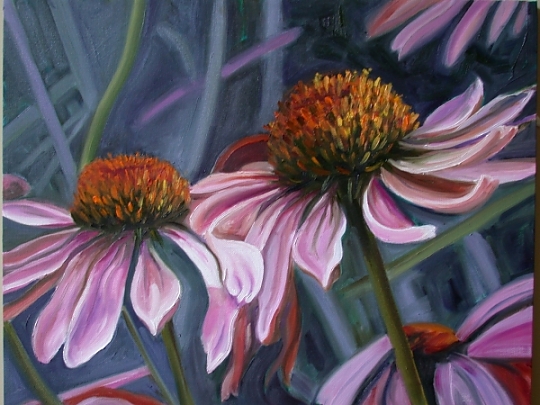 540x405 Cone Flowers - Coneflower Painting