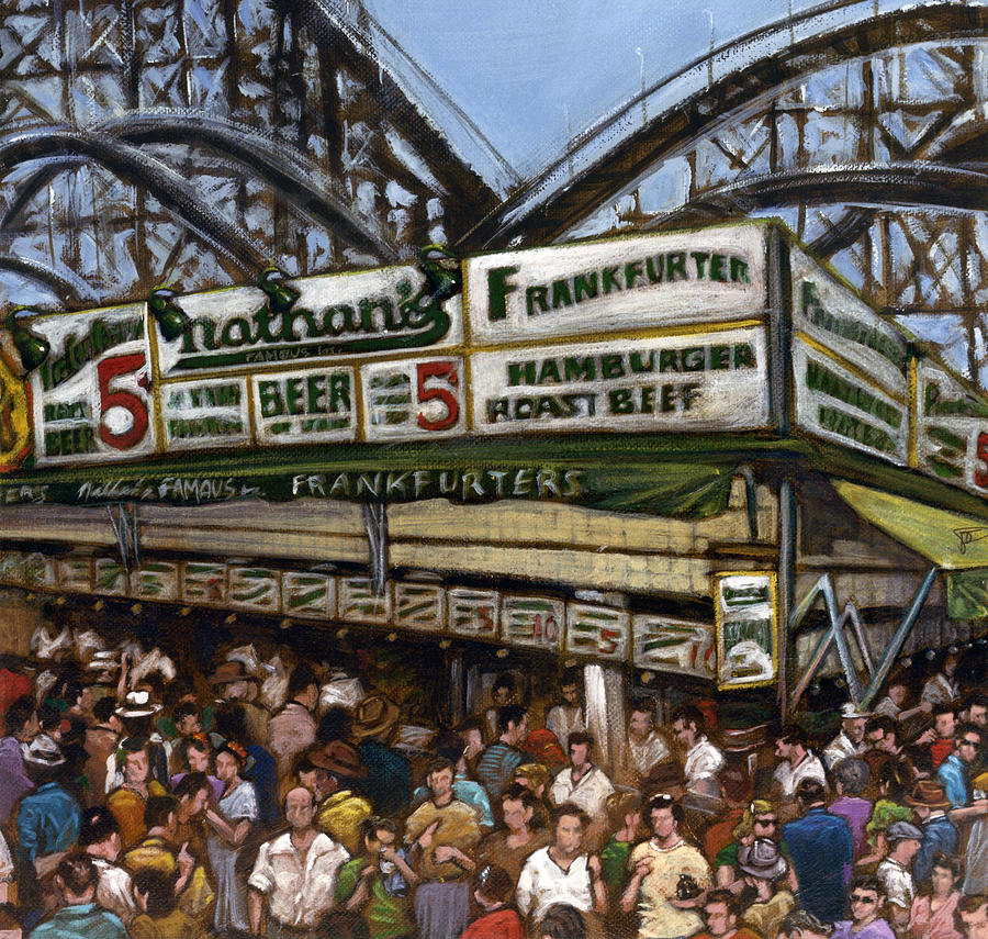900x855 Coney Island Painting By Ted Papoulas - Coney Island Painting
