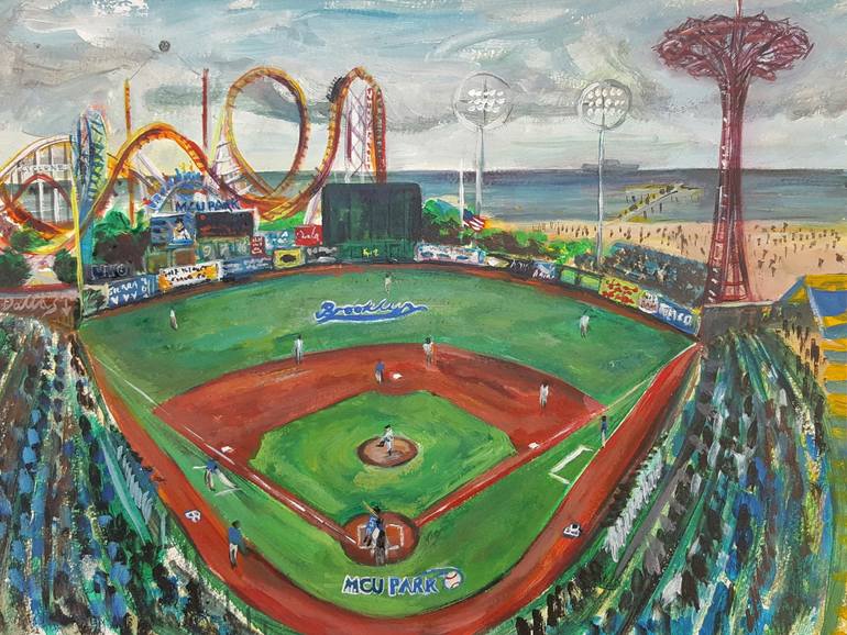 770x578 Saatchi Art Mcu Park, Coney Island Painting By Andy Brown - Coney Island Painting