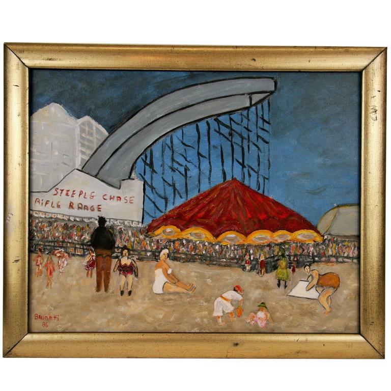 768x768 Sunday - Coney Island Painting