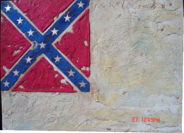 639x462 Flags - Confederate Flag Painting