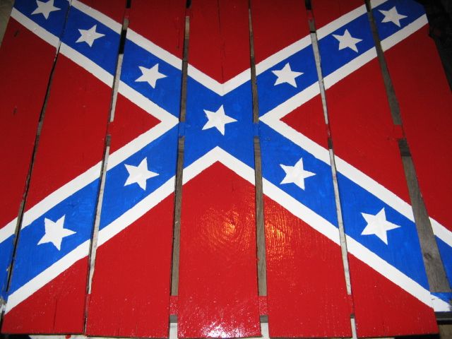 640x480 Old Wood Pallet Painted Hand Painted Confederate Flag, 72015 - Confederate Flag Painting