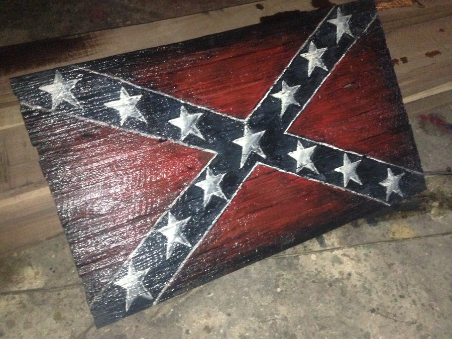 900x675 Painted Primitiverustic Confederate Flag - Confederate Flag Painting
