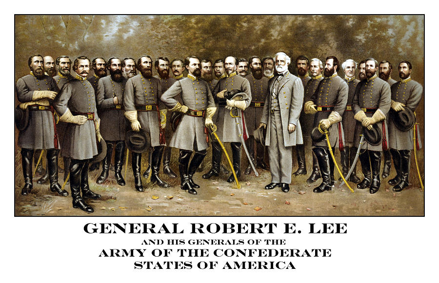 900x582 General Robert E. Lee And His Generals Of The Confederacy Painting - Confederate Generals Painting