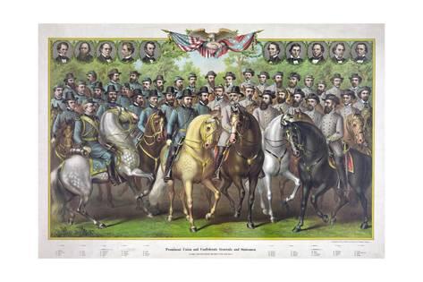 473x315 Union And Confederate Generals And Statesmen Of The Civil War - Confederate Generals Painting