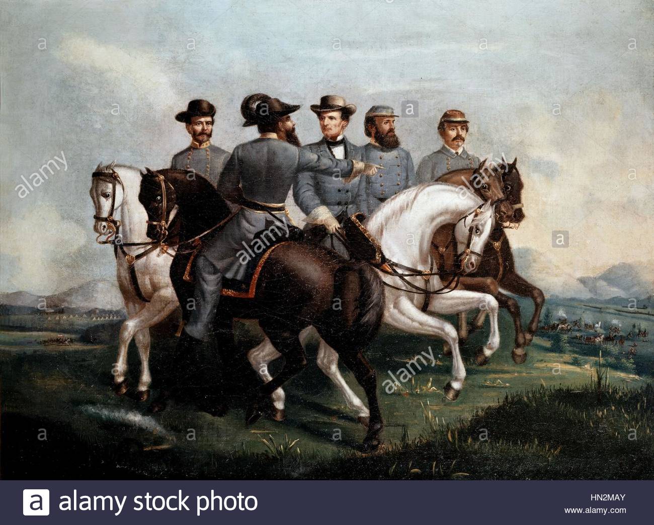 1300x1045 Anonymous, Civil War. Confederate Generals After The Bull Run - Confederate Generals Painting