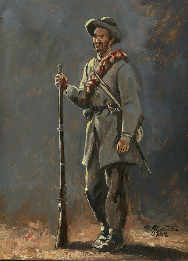 649x900 Confederate Infantryman 1862 Painting By Mark Maritato - Confederate Painting