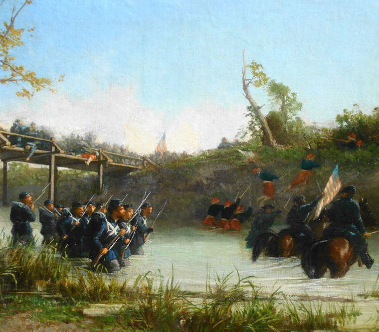 760x666 Watching The Shot Painting By Winslow Homer Setting The Scene - Confederate Painting