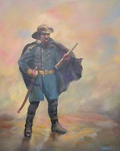 240x300 Original Leon Goodman Confederate Army Stonewall Jackson Oil - Confederate Soldier Painting