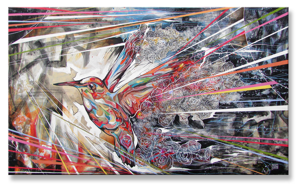 1024x639 Floral Humming Bird By Art By Doc - Confess Painting