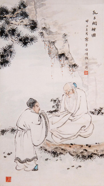 365x651 Association For Asia Research Painting Confucius Asking Lao Zi - Confucius Painting
