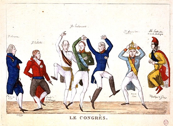550x403 Satirical Cartoon Depicting The Key Prot - Congress Of Vienna Painting