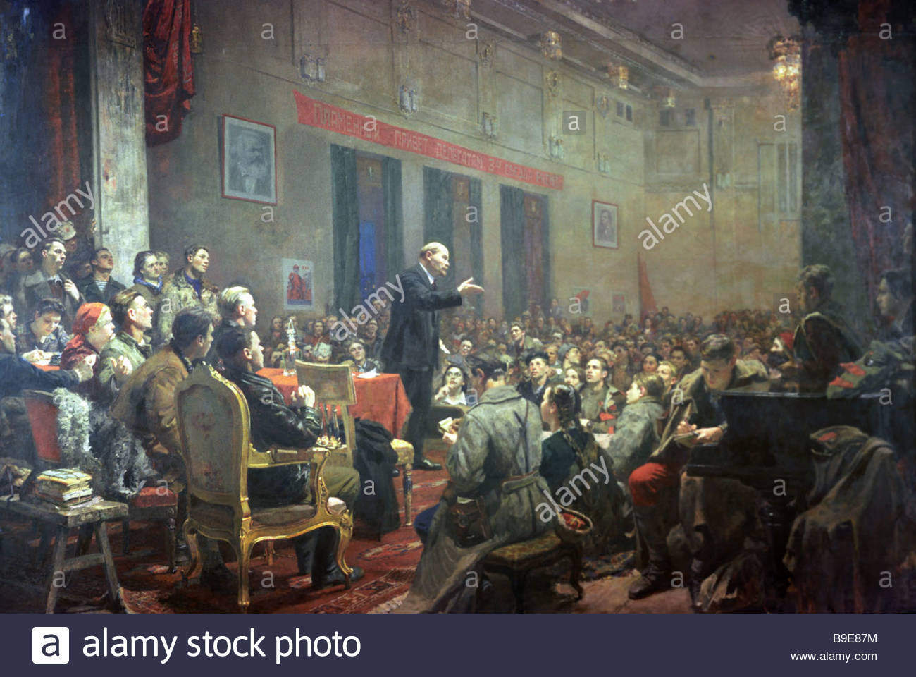 1300x960 A Reproduction Of A Painting Vladimir I Lenin Speaking - Congress Painting