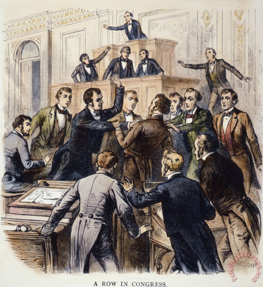 882x960 Others Fight In Congress, 1851 Painting - Congress Painting