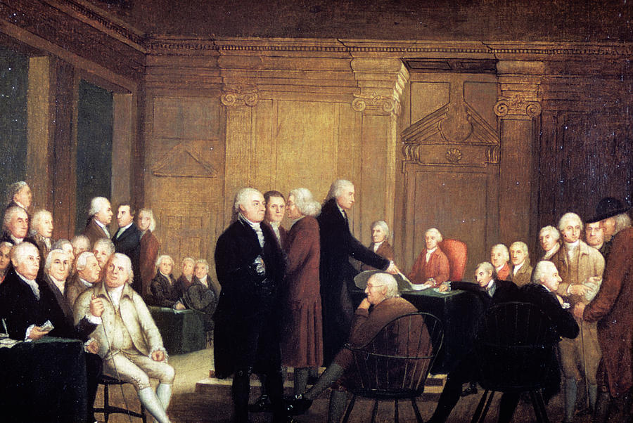 900x602 Painting Of First Continental Congress Painting By Vintage Images - Congress Painting