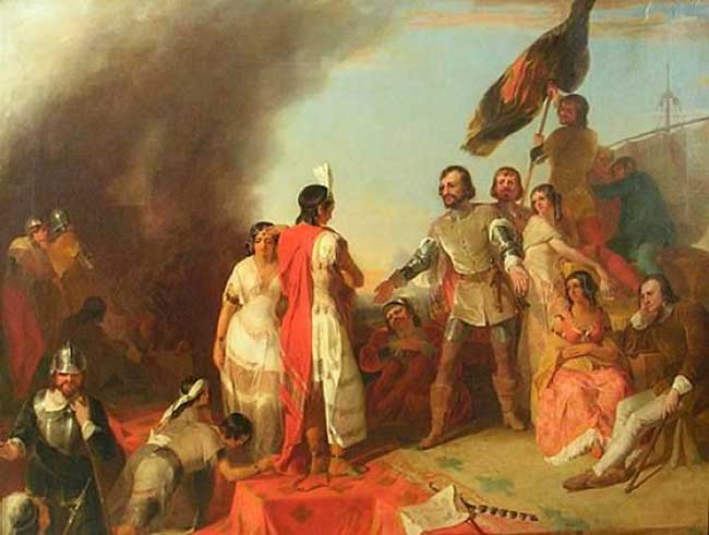 650x491 Painting History Claiming Of A Hero - Conquistador Painting