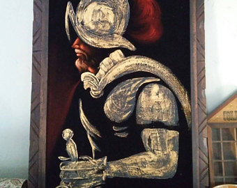 340x270 Painting On Velvet Etsy - Conquistador Painting