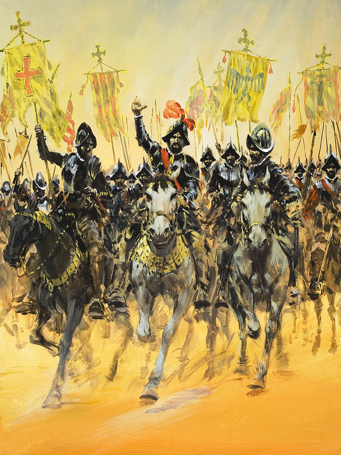 675x900 Spanish Conquistadors Painting By Graham Coton - Conquistador Painting