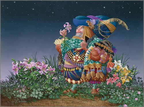 500x373 James C. Christensen - Consider The Lilies Painting