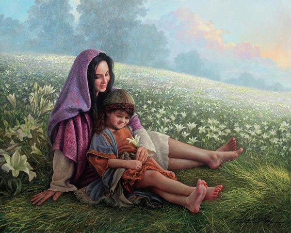 600x480 Greg Olsen Art - Consider The Lilies Painting