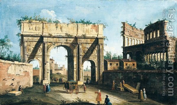 600x356 Rome, A View Of Arch Of Constantine, With Colosseum - Constantine Painting