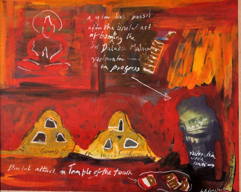 770x614 Saatchi Art Dalada Maligawa Painting By Godwin Constantine - Constantine Painting